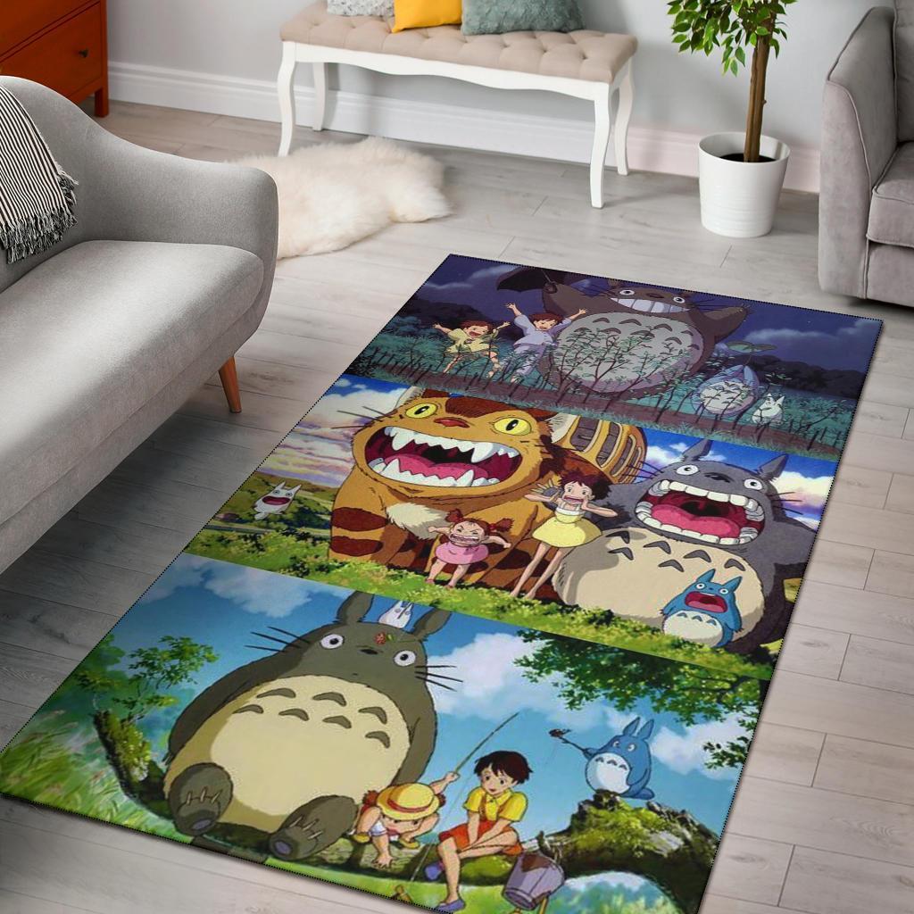 Tomodachi To Totoro Studio Ghibli Area Rug Pinkato Store