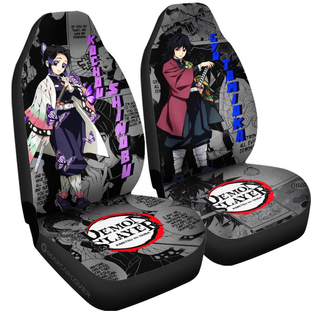 Shinobu And Giyuu Car Seat Covers Custom Demon Slayer Anime Mix Manga Gifts For Fans