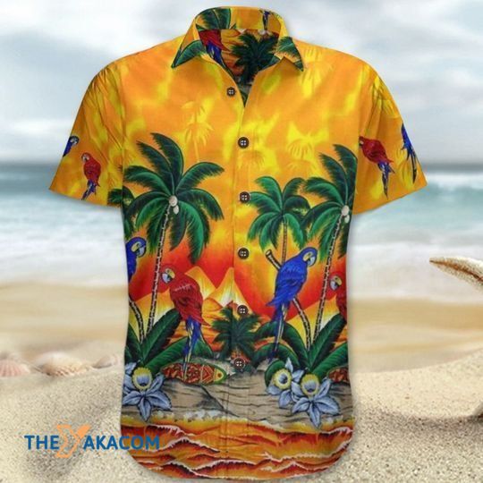 Parrot Coconut Tree Hot Summer The Best Gift For Animal Lovers Hawaiian Shirt Ha63019