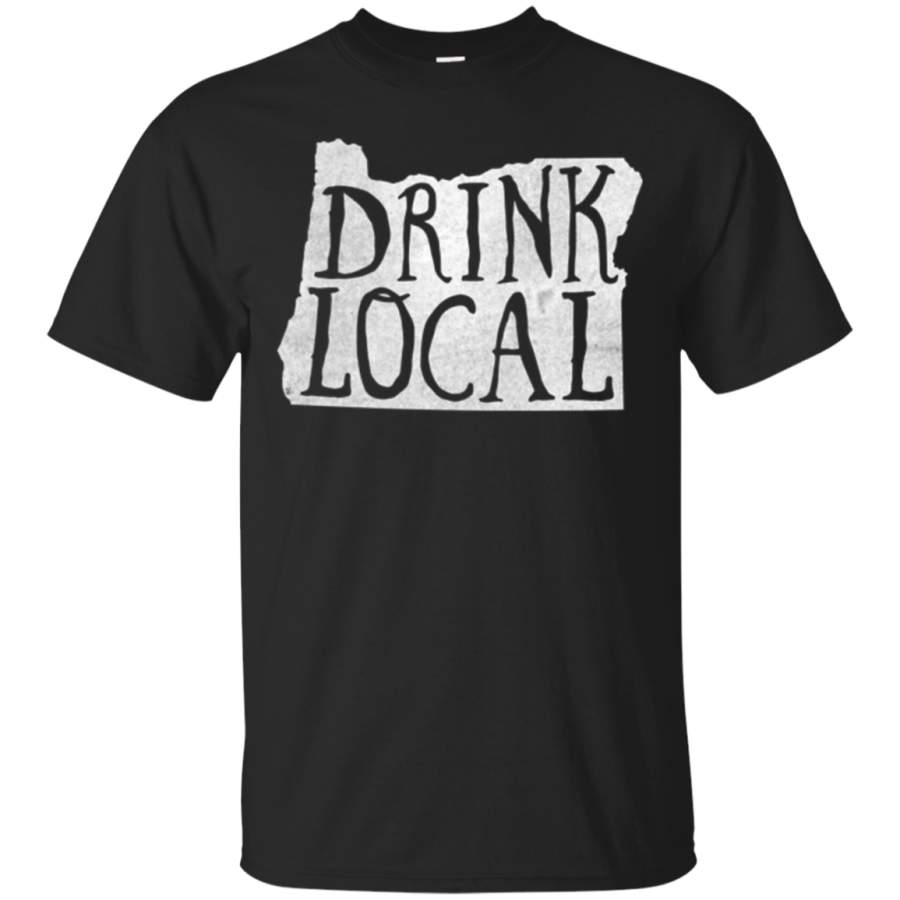 AGR Drink Local Oregon State Outline Craft Beer T-shirt