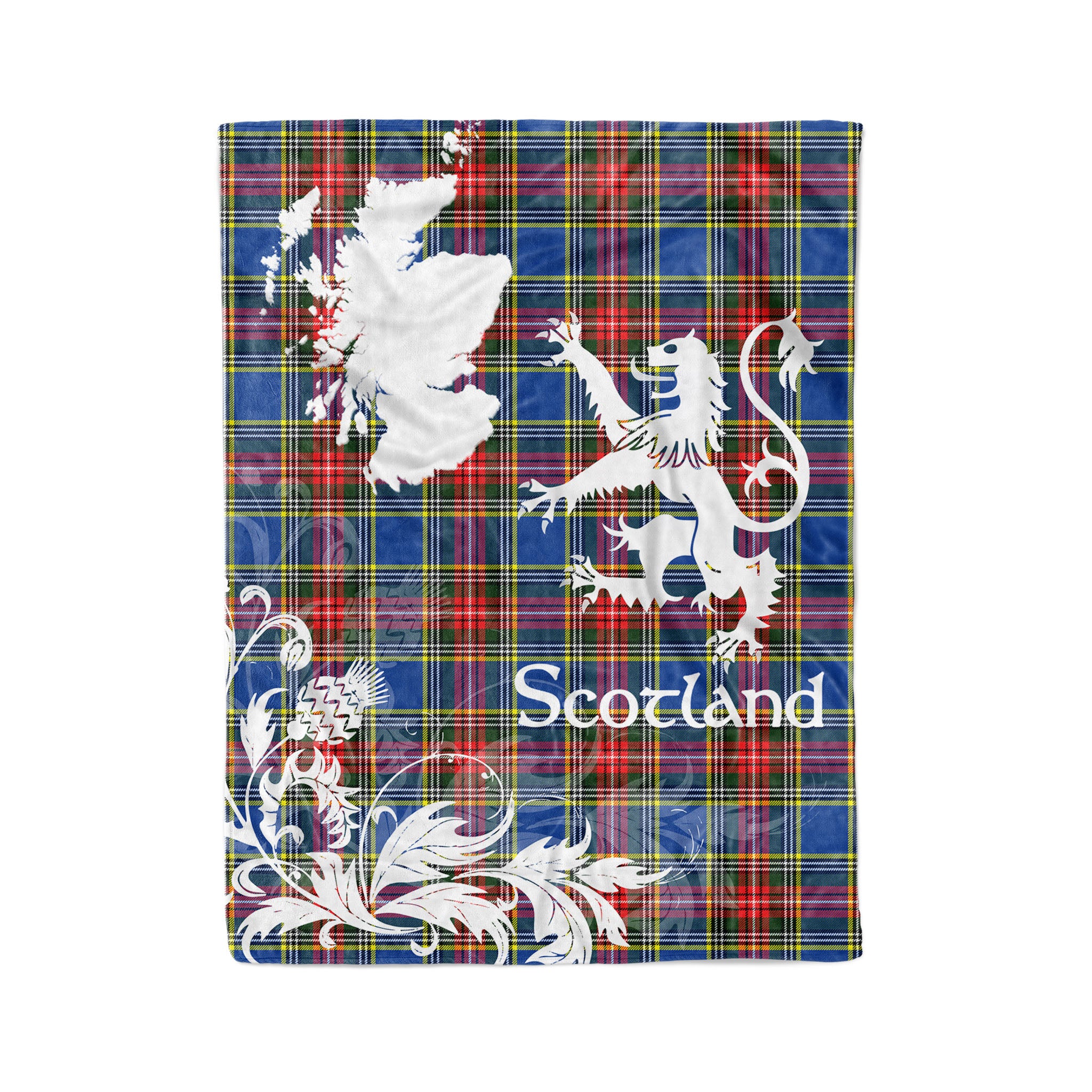 Tartan Plaid Fleece Blanket Tartan Blanket Thistle And Lion Scottish Clan Macbeth Modern Plaid Blanket