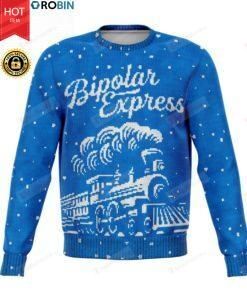 The Bipolar Express Train Christmas For Unisex Ugly Christmas Sweater, All Over Print