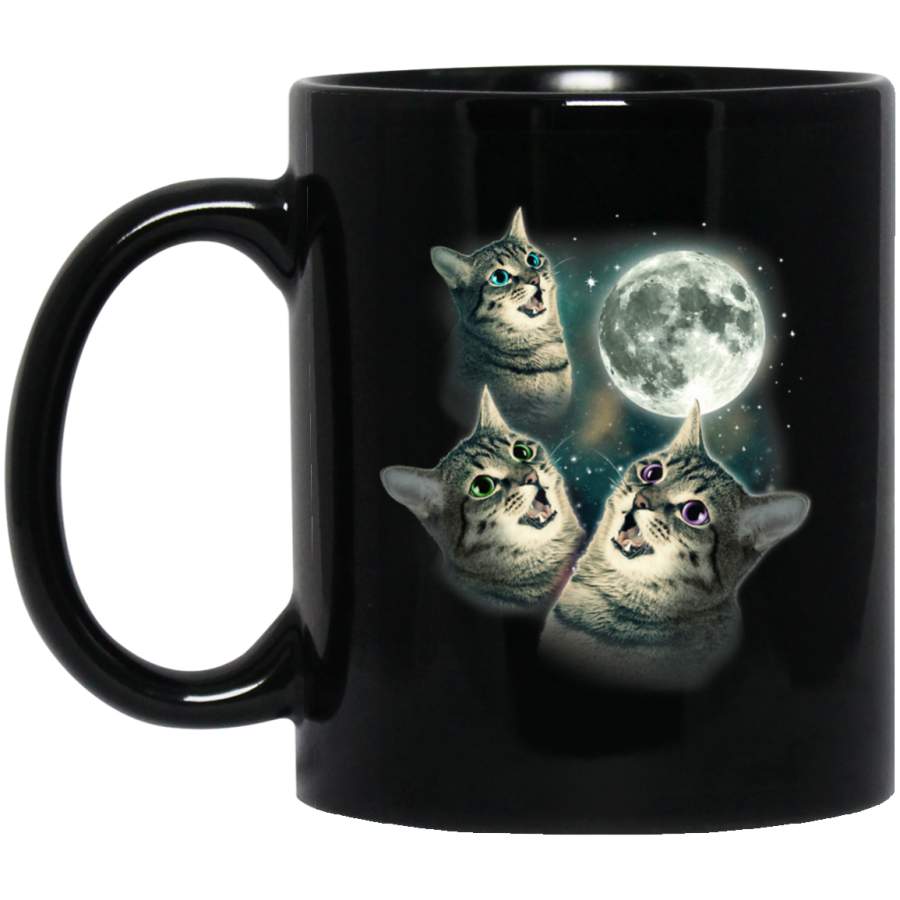 Three Cat Moon – Funny Three Wolves Kitten Parody Tee Coffee Mug