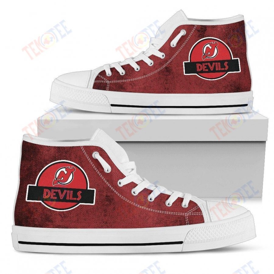 Mens Womens New Jersey Devils High Top Shoes Jurassic Parktop Quality Nice And Comfortable TDT915