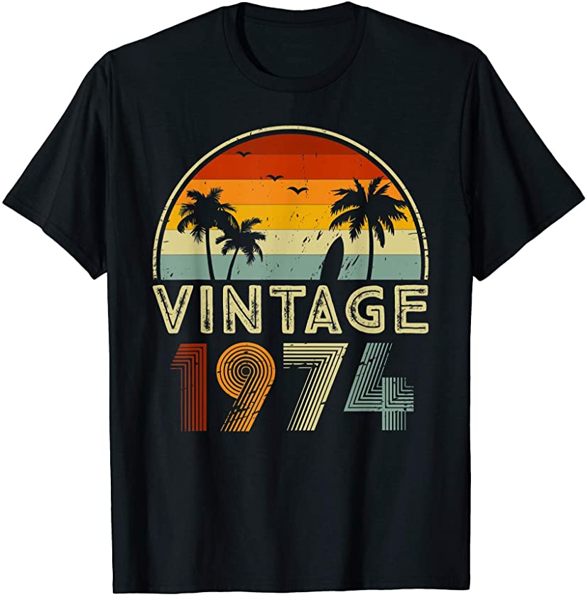 47th Birthday Gift for 47 Years Old Retro Vintage 1974 Bday T-Shirt