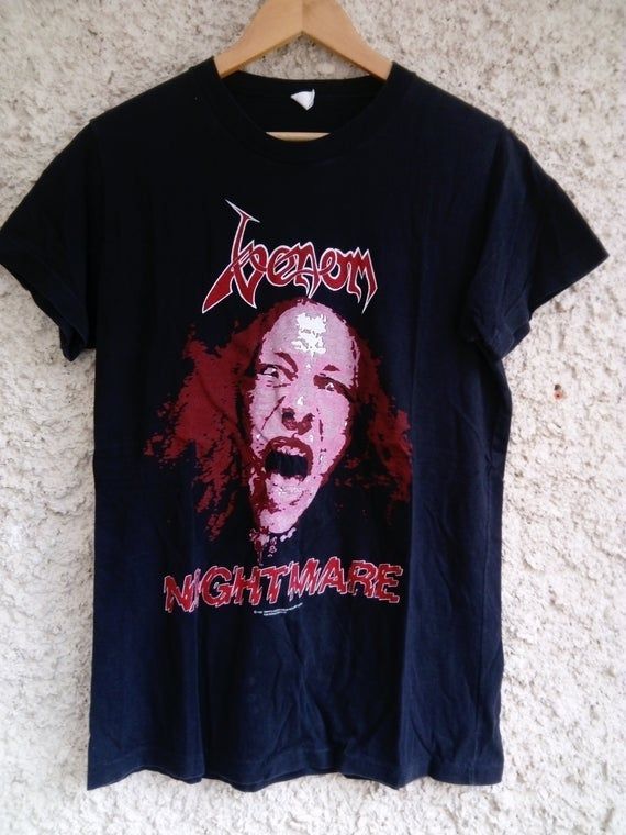 Venom Nightmare 80 S Vintage Shirt Rare Black Metal Vintage Metalbathorymercyful Fateslayermayhemsodom Shirt