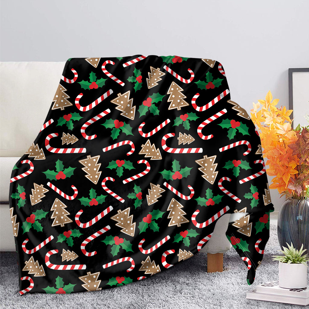 Christmas Cookie And Candy Pattern Print Blanket