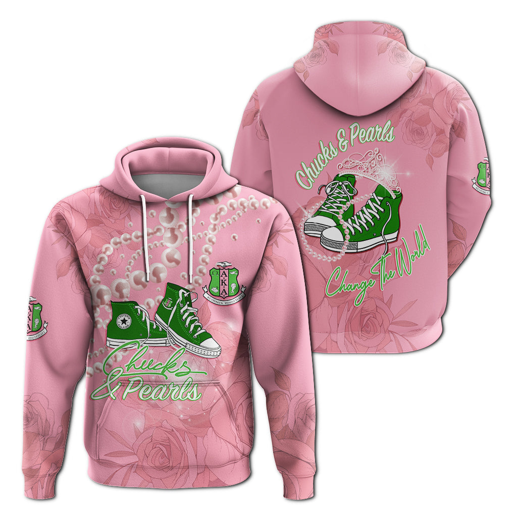 Alpha Kappa Alpha Hoodie Chucks And Pearls Change The World  Lt7