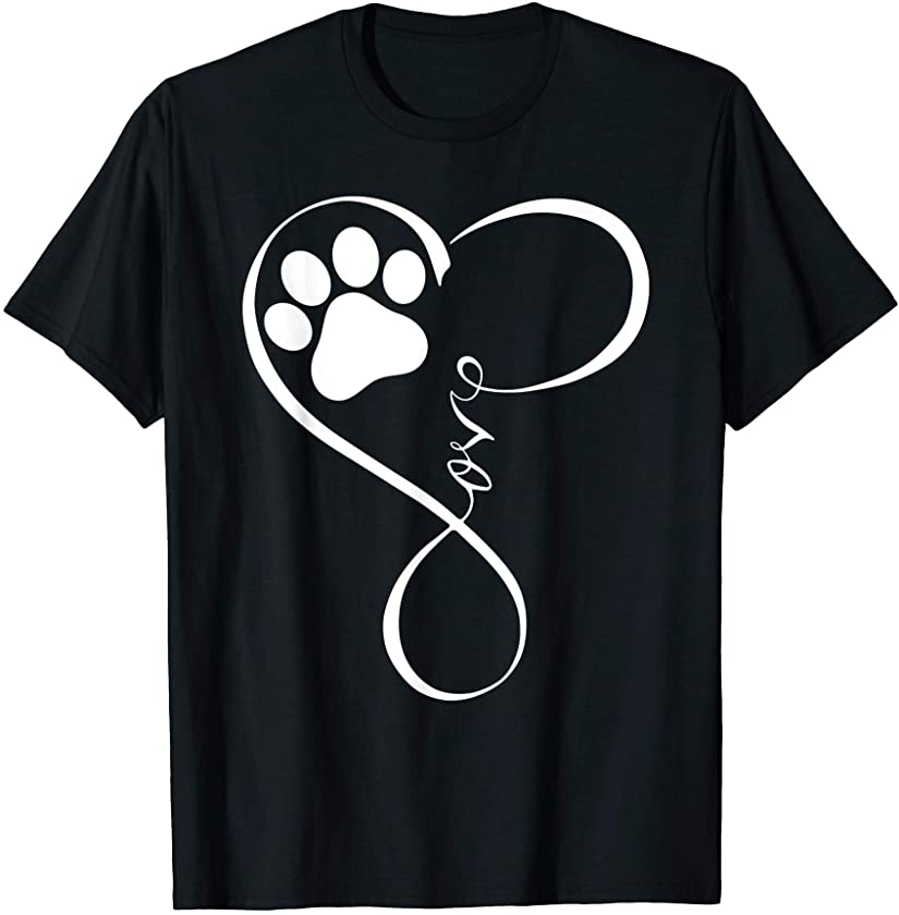 Cat Paw Love Pawprint Heartbeat Kitty Gift Love Cats Kitten T-Shirt