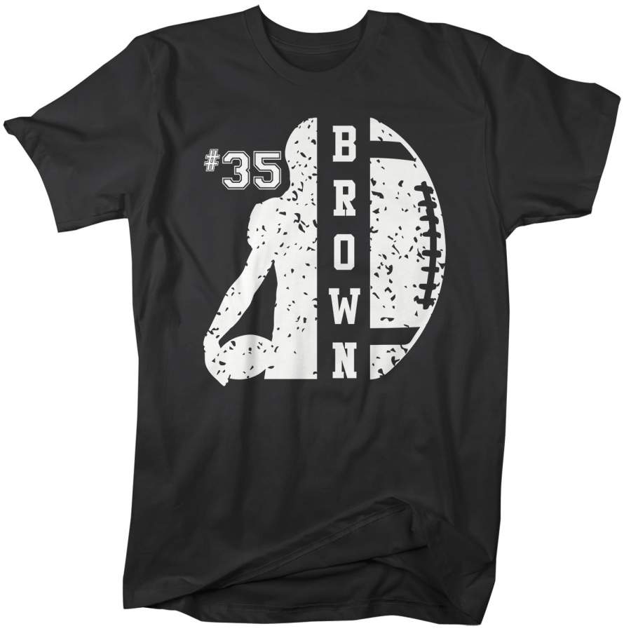 Men’s Personalized Football T Shirt Custom Football Shirts Football Dad T Shirt Personalized Shirts