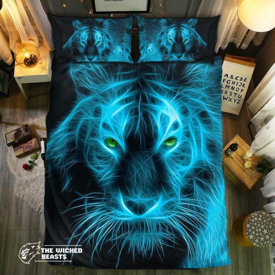 Blue Tiger 3D Customize Bedding Set Duvet Cover SetBedroom Set Bedlinen