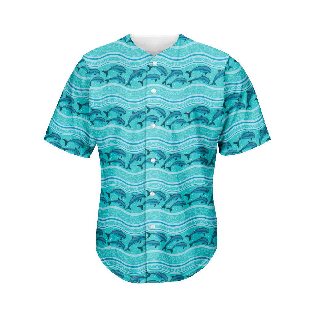 Boho Dolphin Pattern Print Men’S Baseball Jersey 3D Print