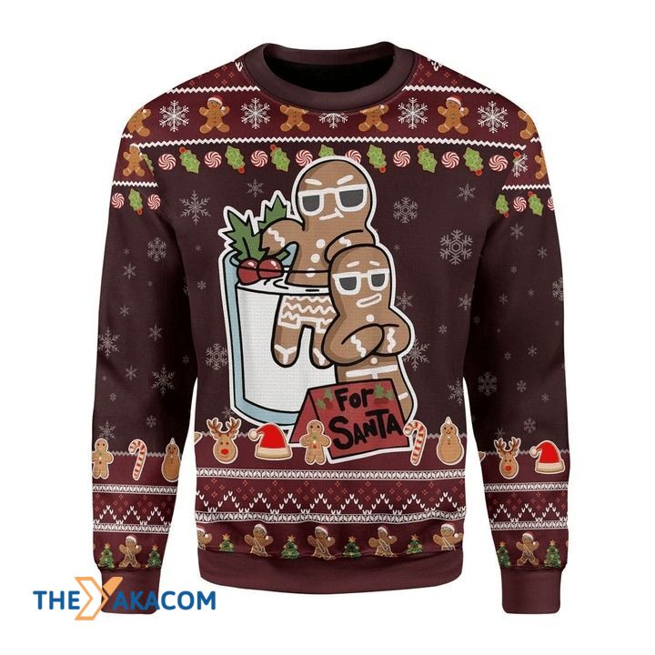 Brown Gingerbread For Santa Claus Gift For Christmas Ugly Christmas Sweater