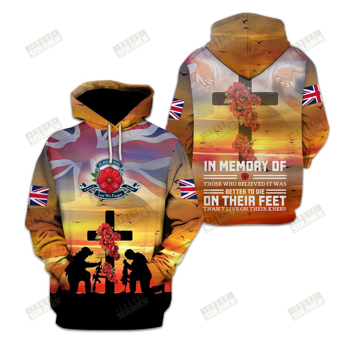 3D All-Over Printed” Uk Veterans – Lest We Forget”