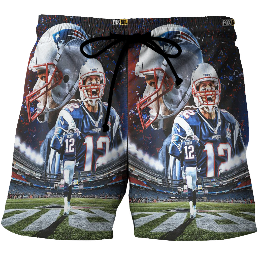 New England Patriots Tom Brady5 3D All Over Print Summer Beach Hawaiian Short