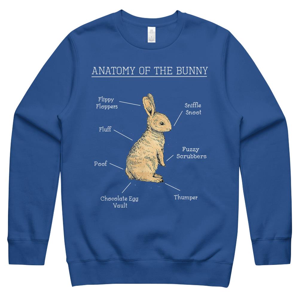 Anatomy Of The Bunny Cute Animal Love Rabbit Easter Funny Crewneck Sweatshirt