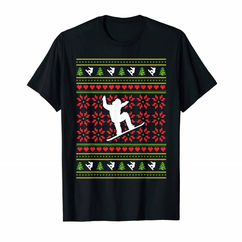 Winter Sports Ugly Sweater Snowboarding Christmas Gift T-shirt