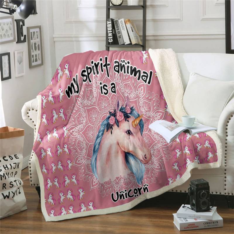 Unicorn Is My Spirit Animal CLH2312412F Sherpa Fleece Blanket