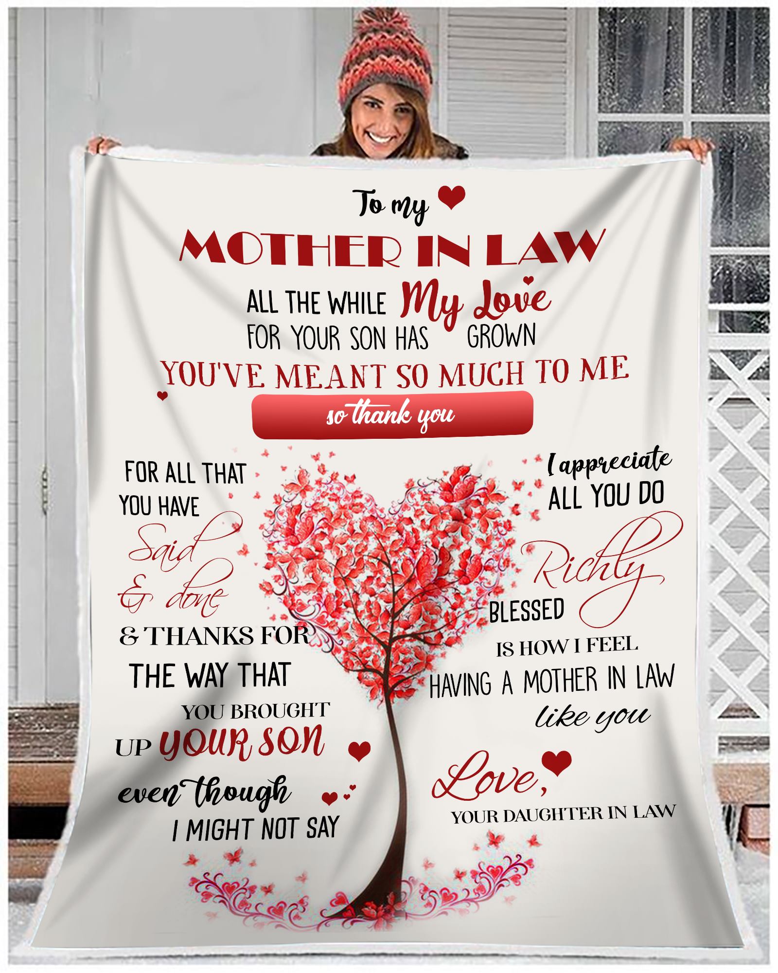 You’Ve Meant So Much To Me Fleece Blanket – Quilt Blanket, Mother S Day Greetings, Mother S Day Gift From Daughter In Law To Mom, Home Decor Bedding Couch Sofa Soft And Comfy Cozy