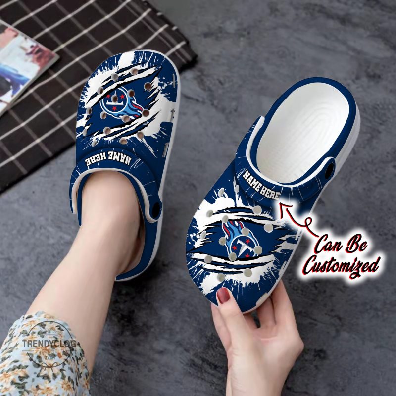 Titans Personalized TTitans Football Ripped Claw Clog Shoes