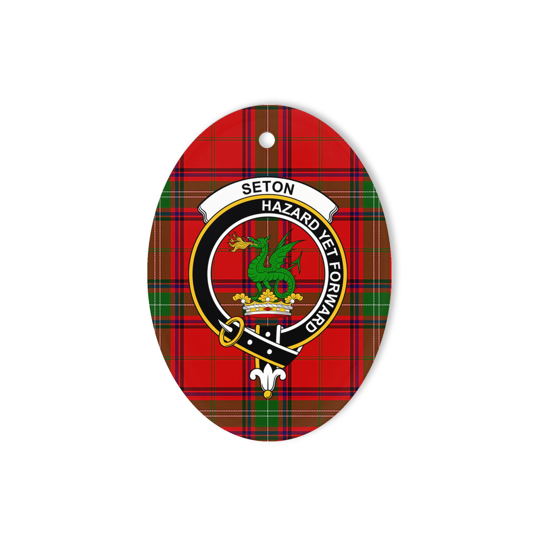 Seton Scottish Clan Plaid Ornament Gift. Christmas Tree Ornament Seton Clan Tartan Ornament Great Christmas Ornaments Gift Oval Ornament