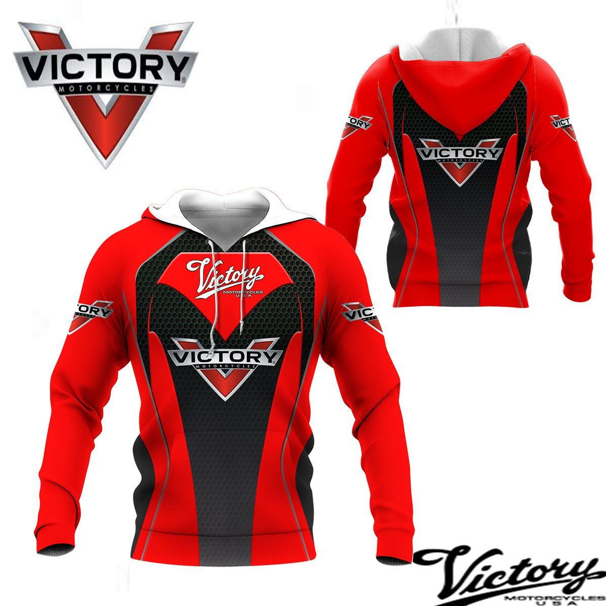 3D All Over Printed Victory Motorcycles Shirts Ver1 (Red)