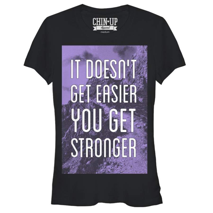 CHIN UP Junior’s Getting Stronger  T Shirt Black