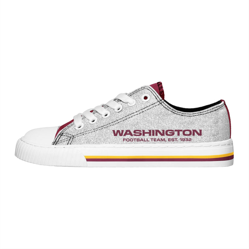 Washington Commanders NFL Womens Original Glitter Low Top Canvas Shoes