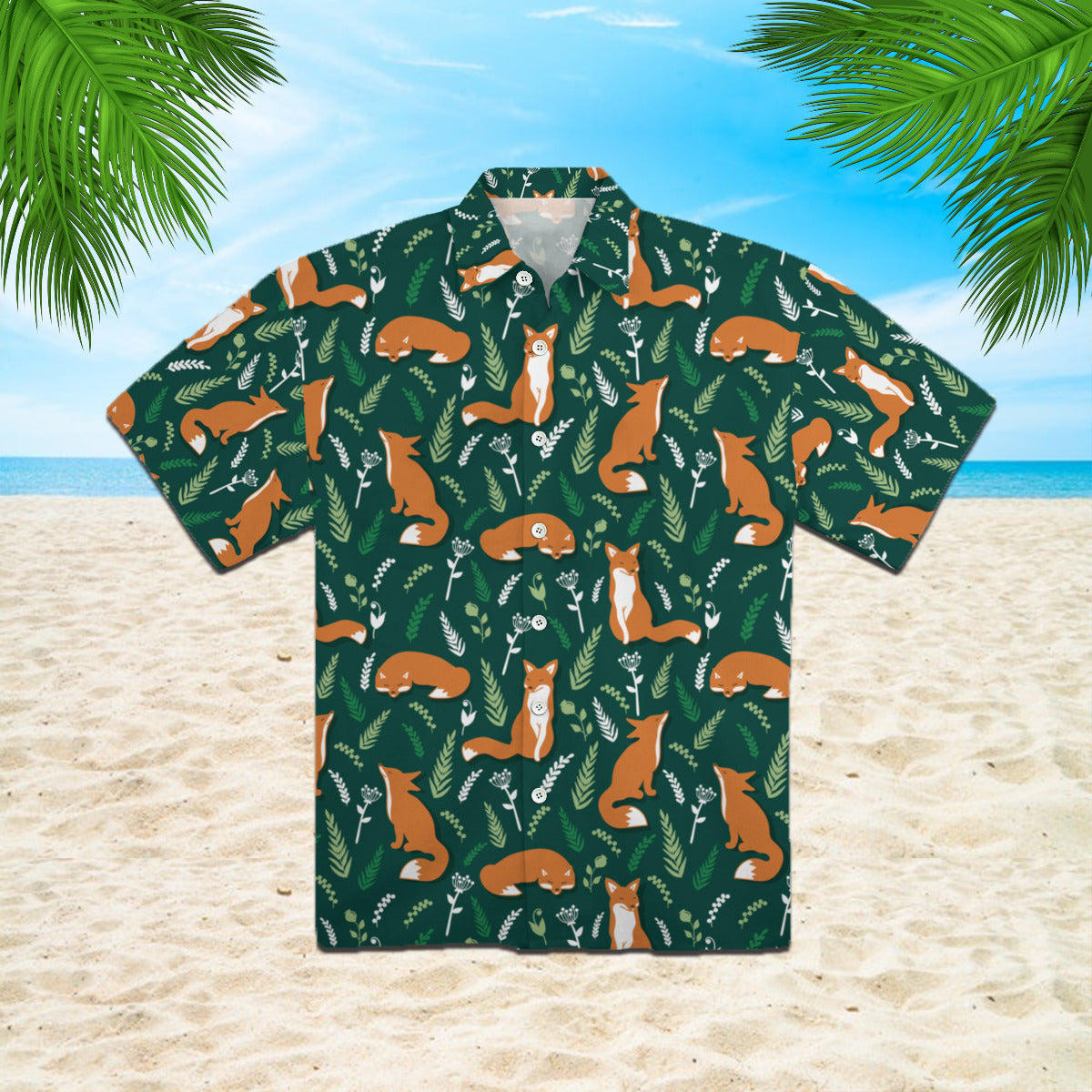 Foxes And Flowers Tropical Hawaiian Shirt | For Men & Women | Hw940