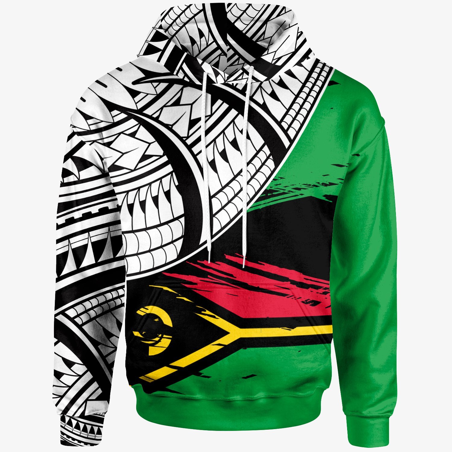 Vanuatu – Custom Personalised Hoodie – Vanuatu Flag Style With Claw Pattern – BN20