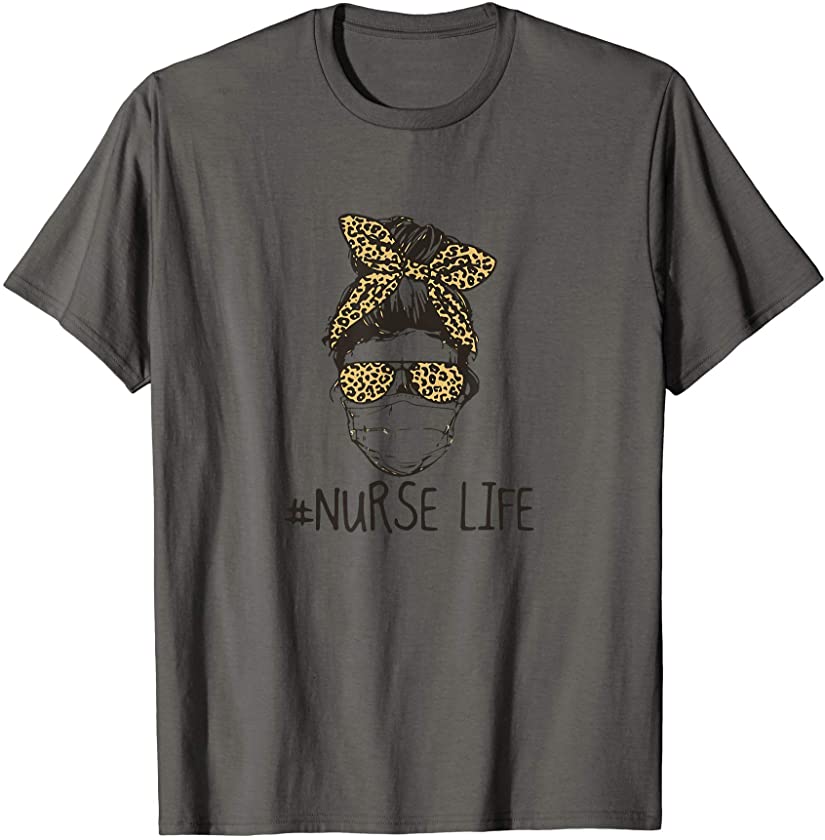 Nurse Life Quarantines Social Distancing Leopard Pattern T-Shirt