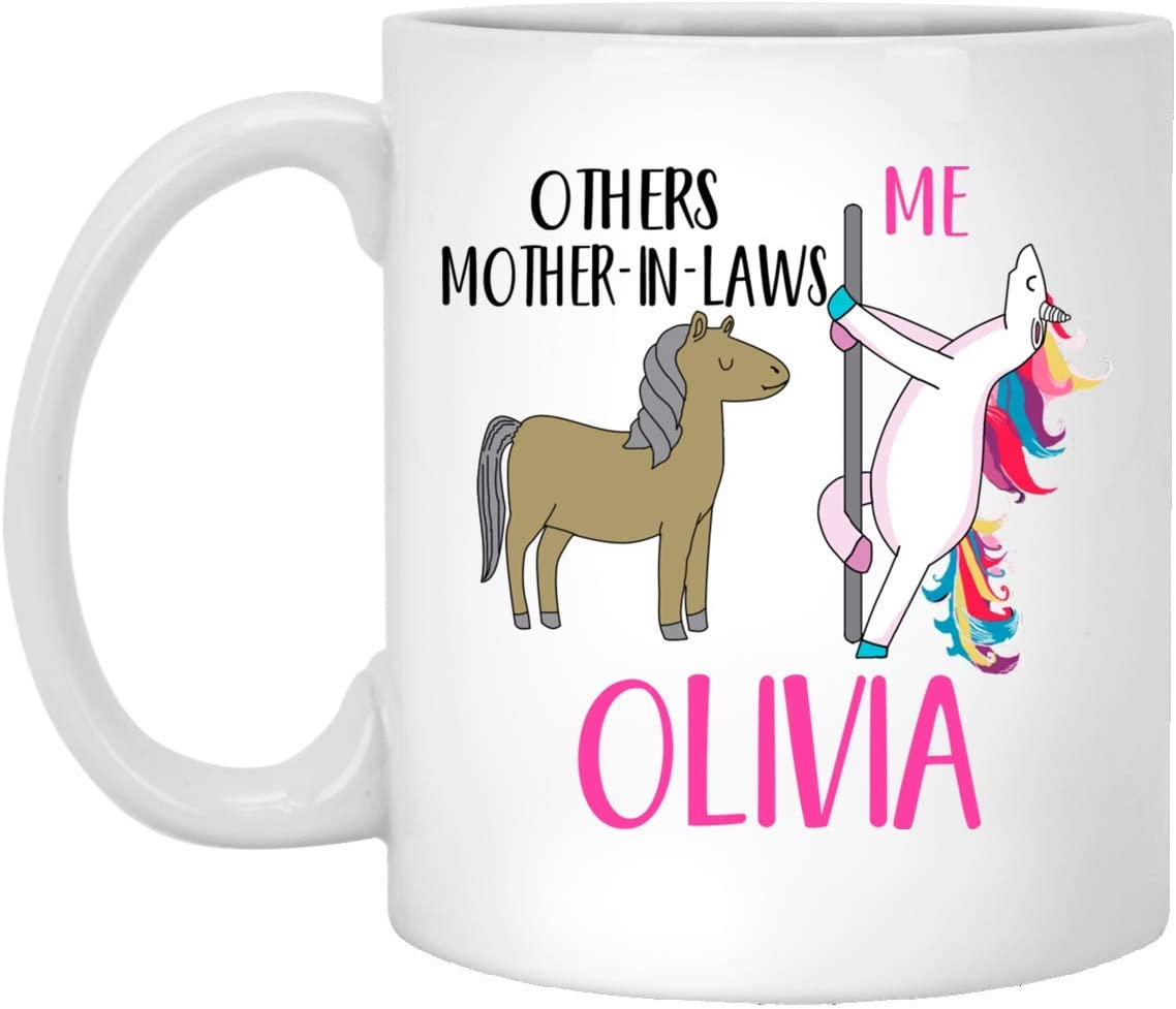 Other Mother-In-Laws Vs Me Unicorn Coffee Mug 11Oz – Personalized Mother-In-Law Gifts With Name – Mother-In-Law Mugs For Birthday – Christmas 15Oz