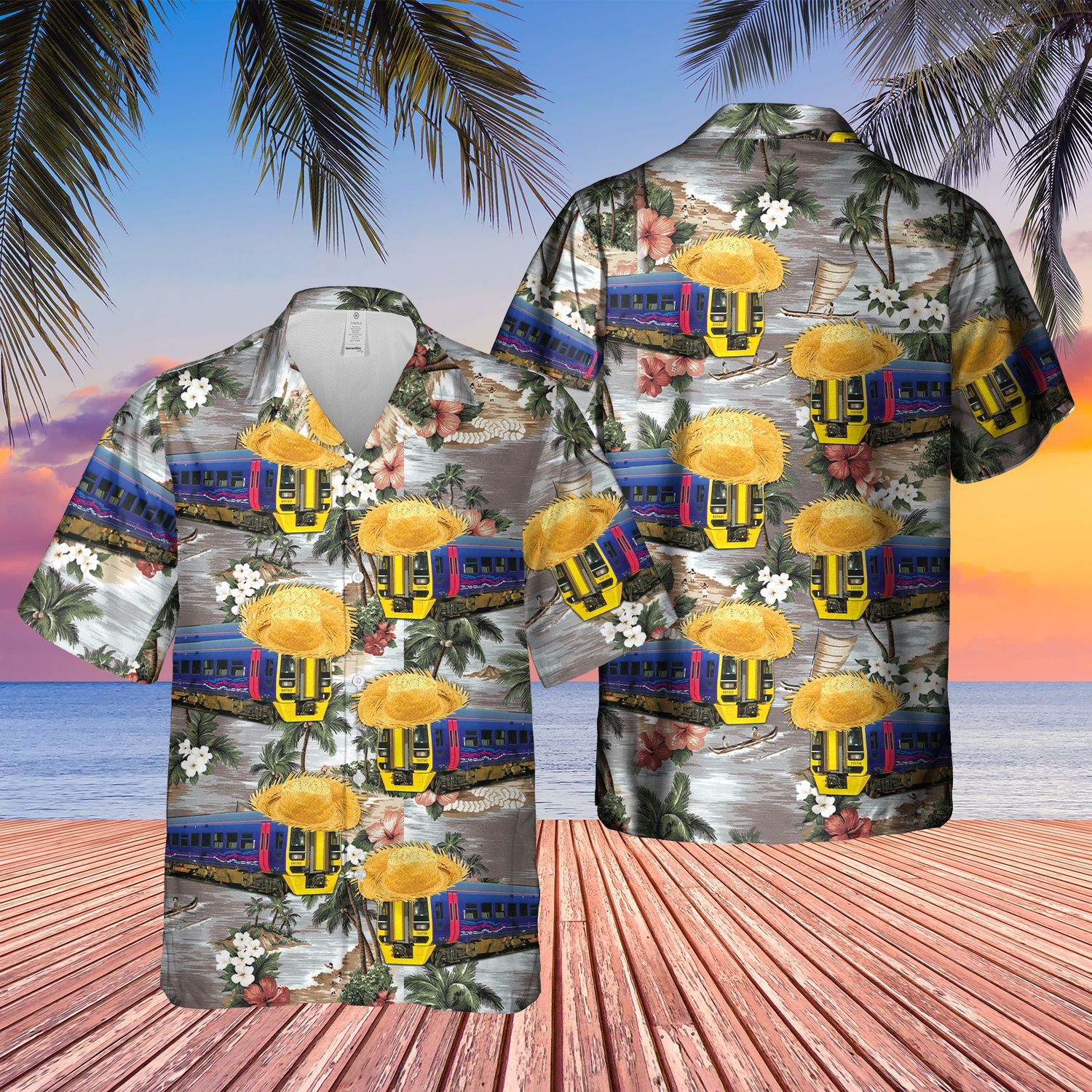 Locomotive Train Colorful Amazing Design Unisex Hawaii Shirt For Men And Women Ha99233