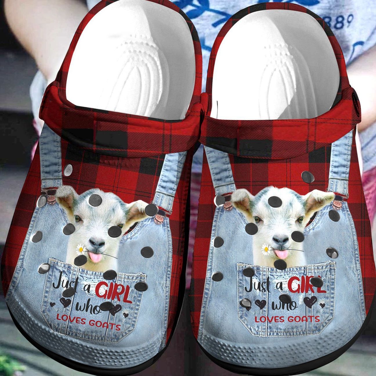 Goat Bulldog Personalized Clog, Custom Name, Text, Color, Number Fashion Style For Women, Men, Kid, Print 3D Just A Girl Who Loves Goats