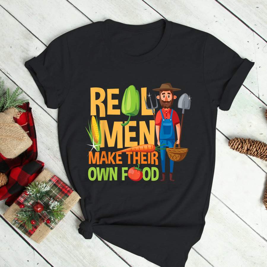 Real Man Make Their Own Food Chicken Farmer Cow T-Shirt