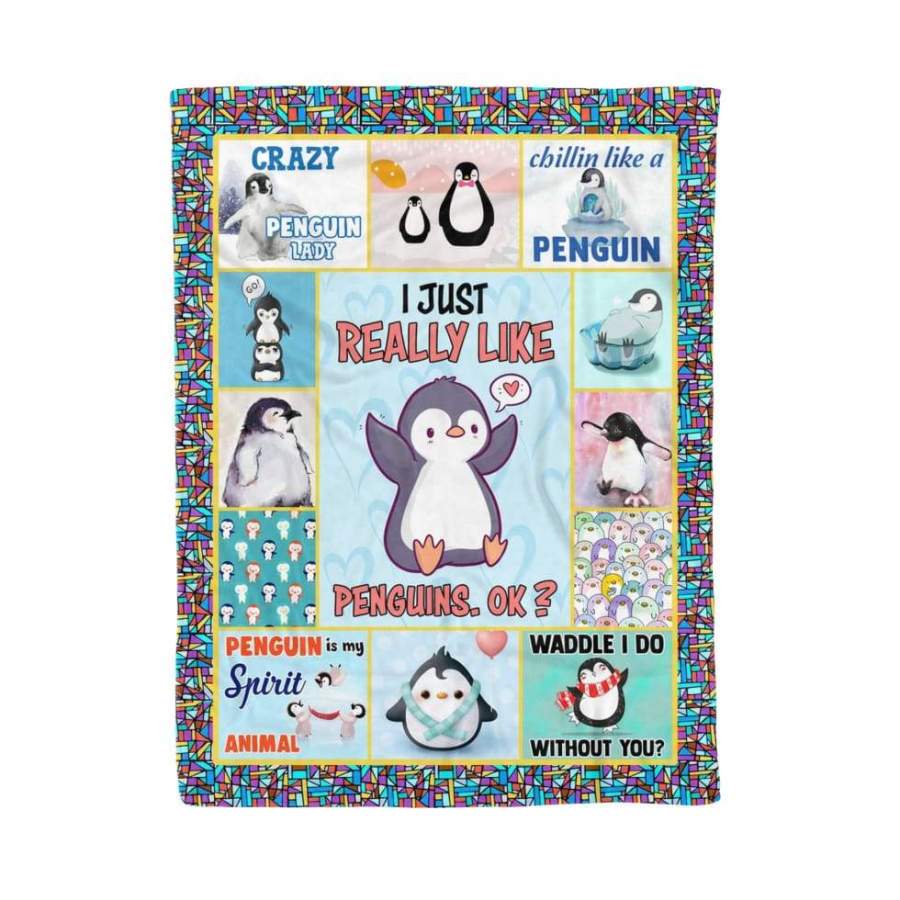 I Just Really Like Penguin Fleece Blanket