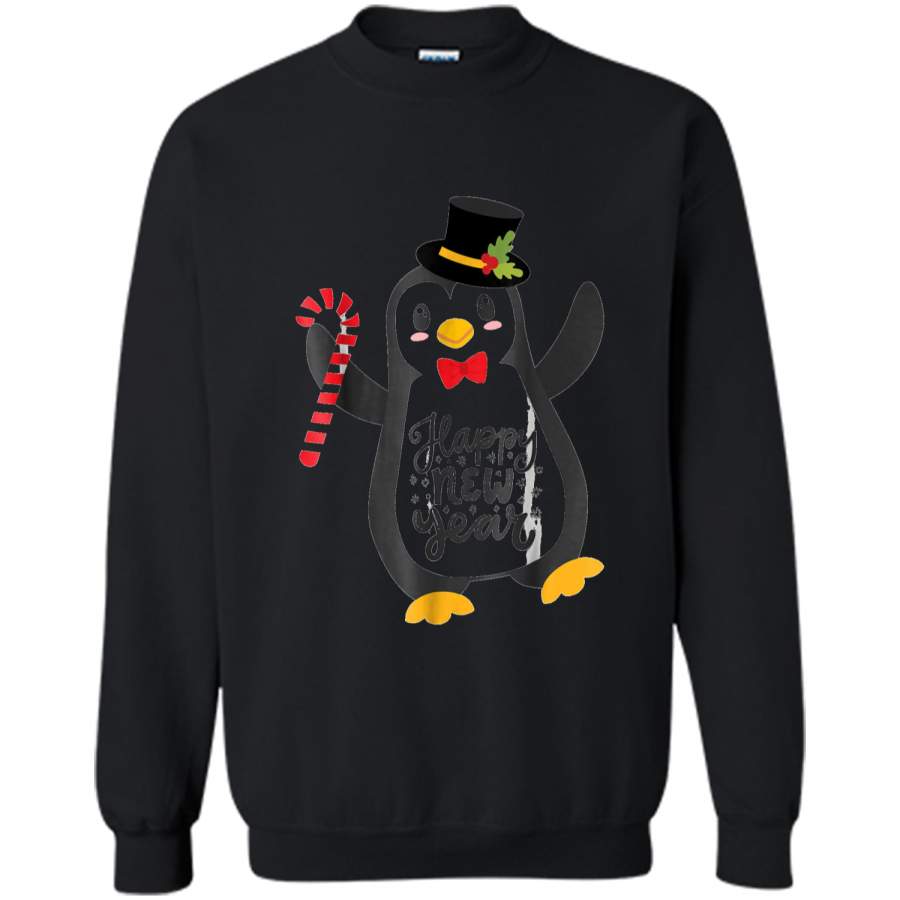 Lovely Penguin Happy New Year 2019  Printed Crewneck Pullover Sweatshirt