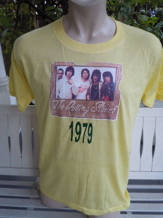 47 Old Stock Dated 1979 Rolling Stones Shirt Deadstock Unworn Single Sided Fully Shirt