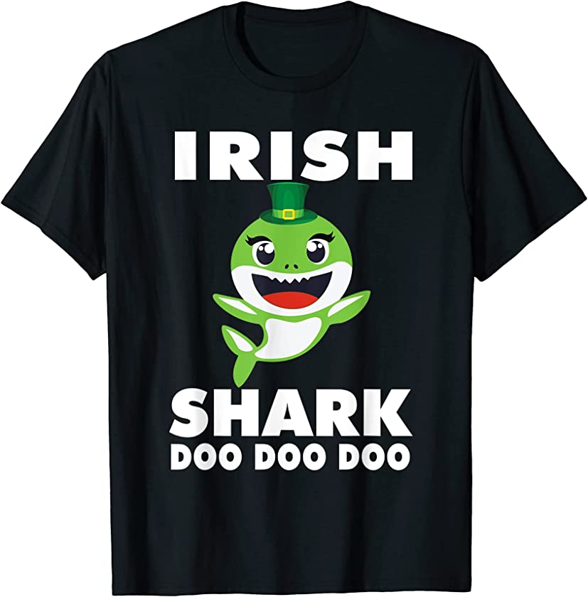 St Patricks Day Irish Shark Funny Gift For Men Women Kids T-Shirt