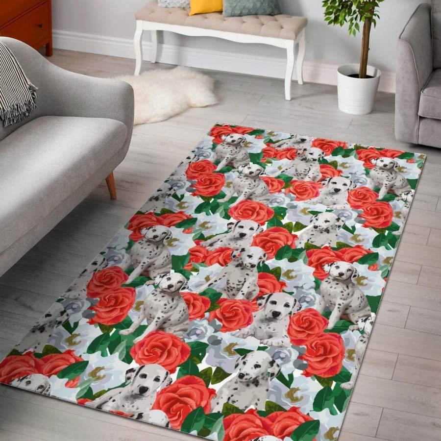 Dalmatian Dog Puppy Pattern Print Area Rug