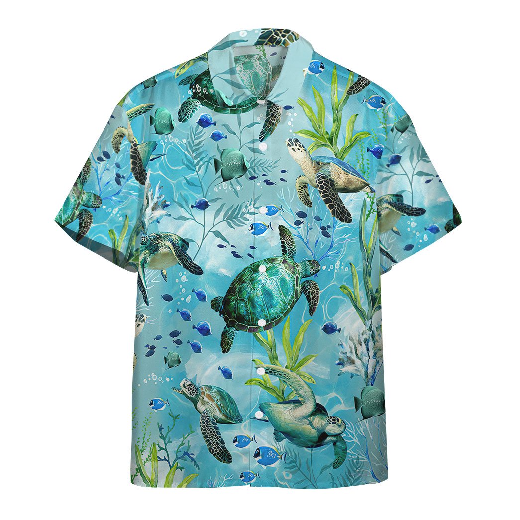 Gearhumans Swimming Sea Turtles Custom Hawaiian Shirt Ha109256