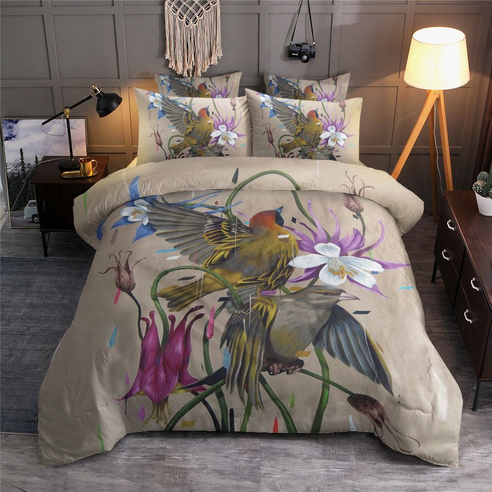 Bird Flower Bedding Set All Over Prints