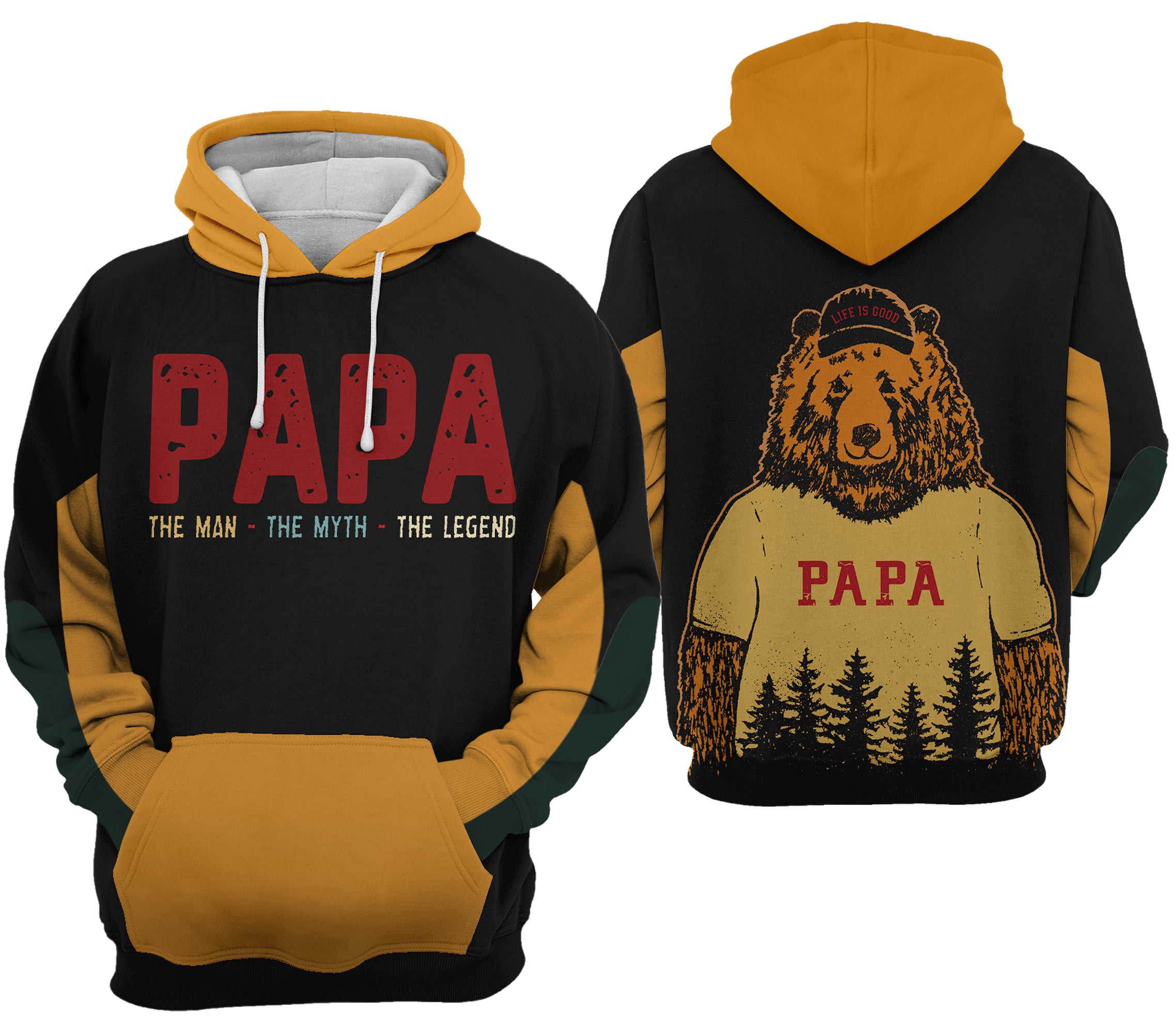 Papa Bear The Man The Myth The Legend 3D Hoodie All Over Prints