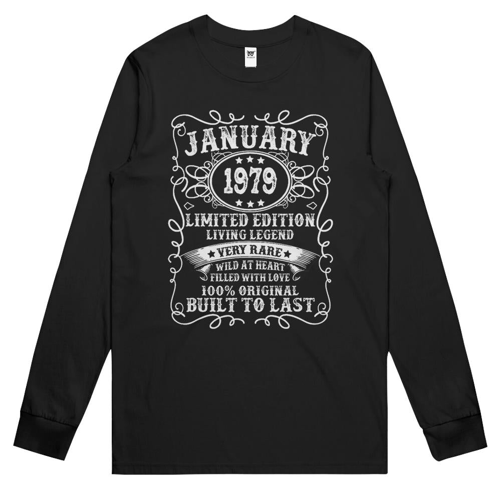 43 Year Old 43Rd Birthday Gifts Vintage January 1979 Long Sleeve T Shirts