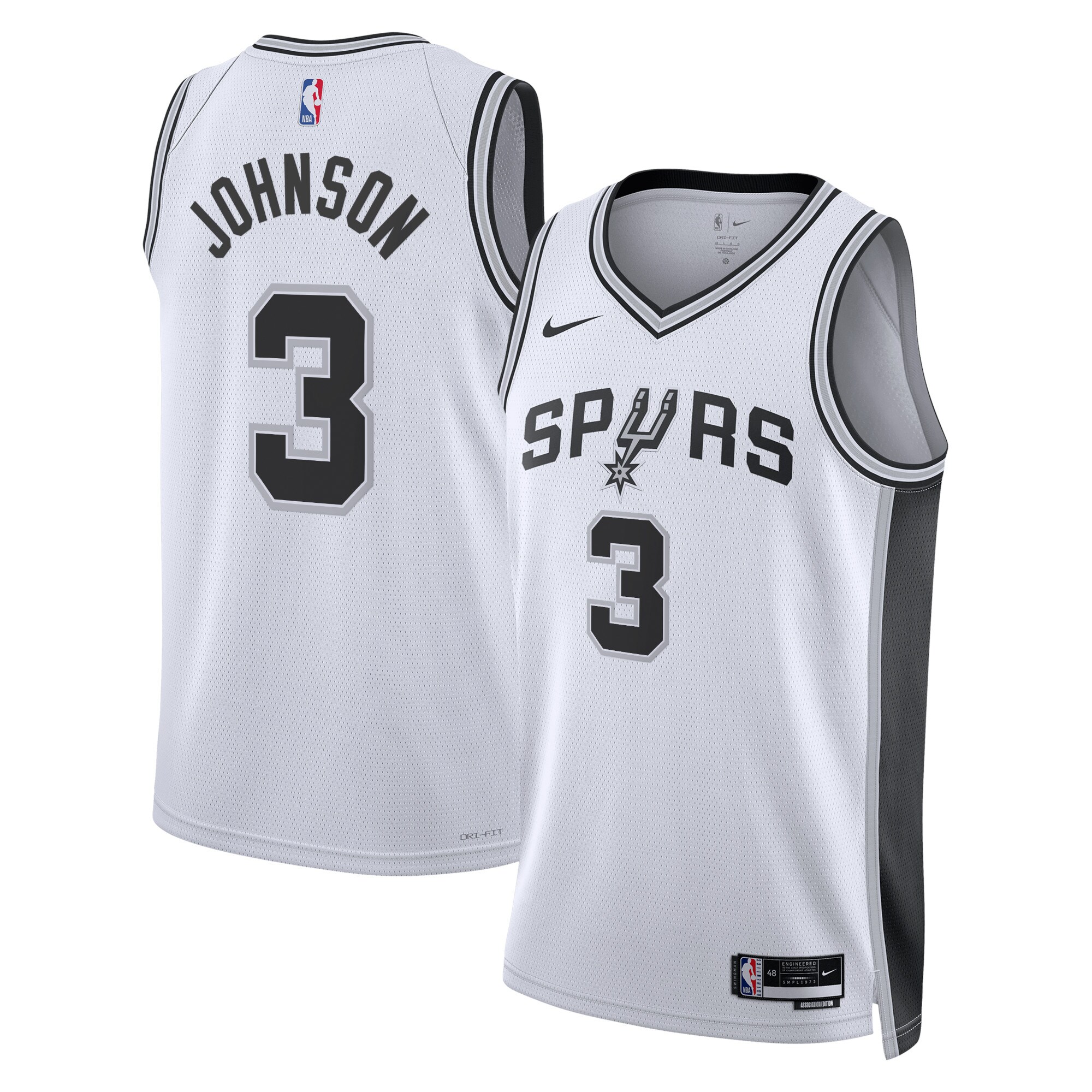 San Antonio Spurs Association Edition Swingman Jersey – White – Keldon Johnson – Unisex