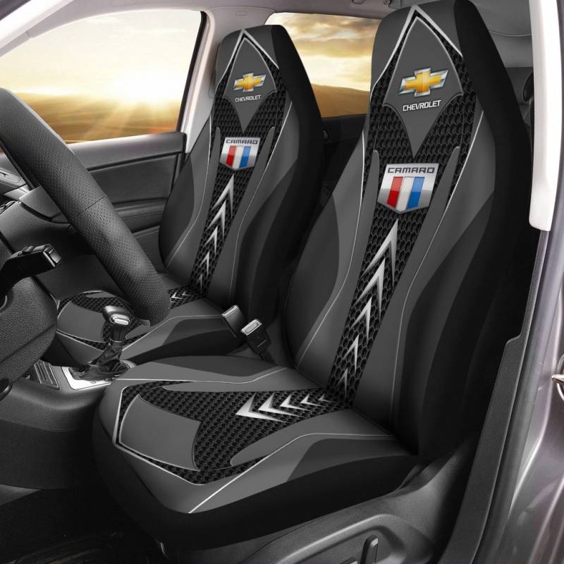 Chevrolet Camaro NTA Car Seat Cover (Set of 2) Ver 2 (Black)