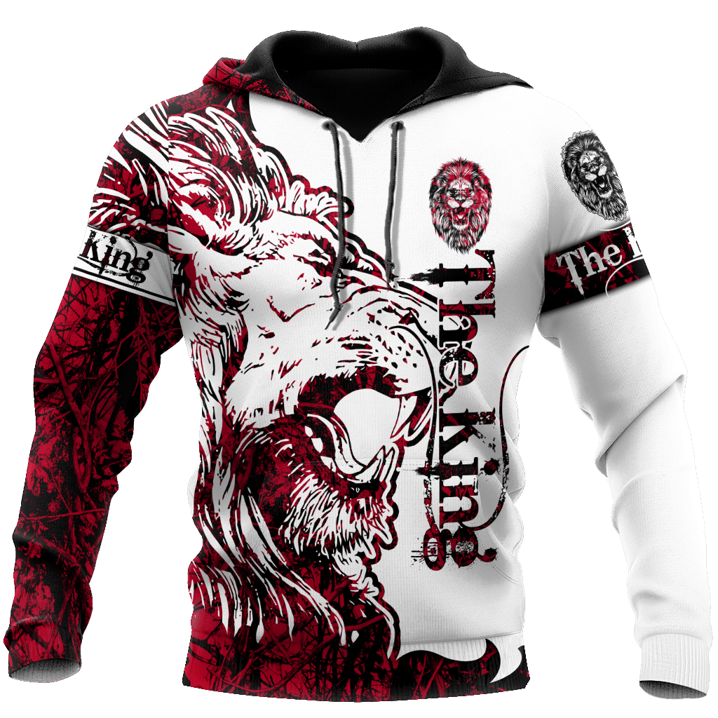 USATOPDEAL.COM – Red Alpha King Tattoo Lion 3D Over Printed Unisex Shirts