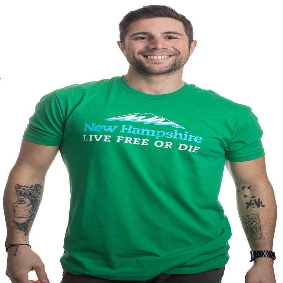 New Hampshire: Live Free Or Die, Vintage New England Road Sign Men  T-Shirt
