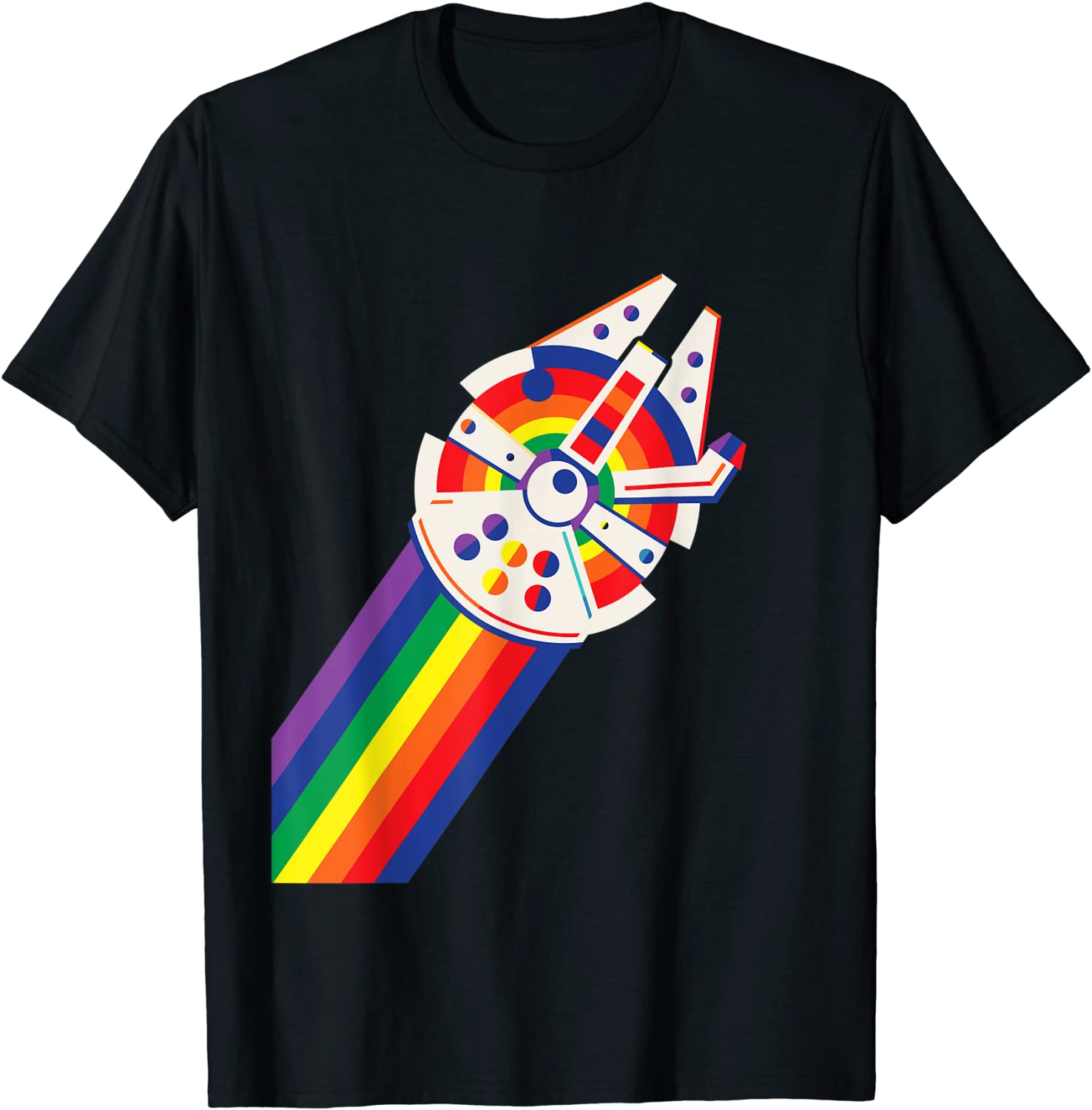 Star Rainbow Millennium Falcon T-Shirt, Pride Month Shirt, Lgbt Shirt