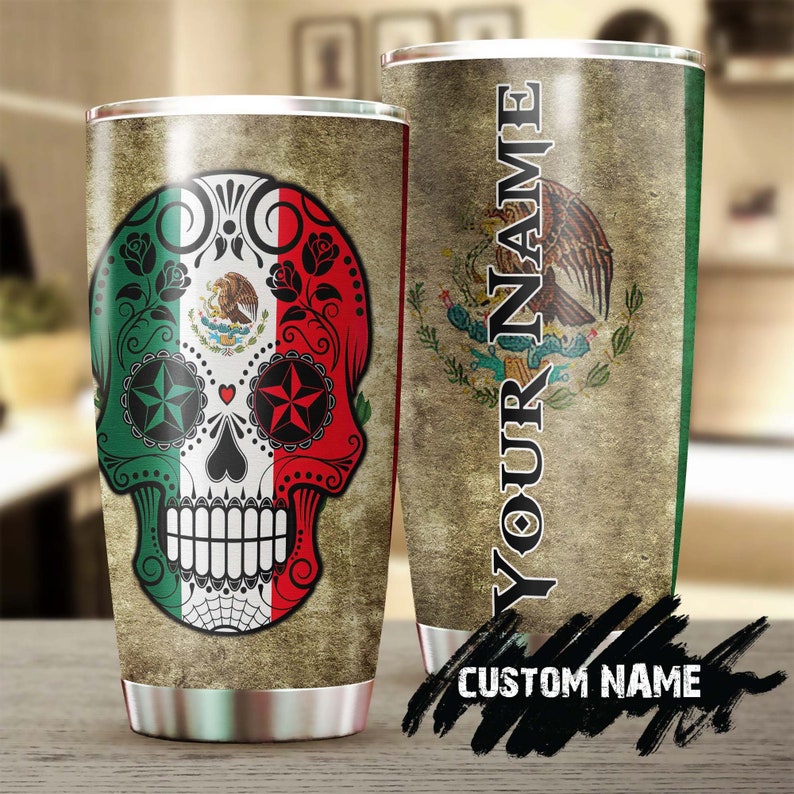 Sugar Skull Girl Personalized Fancy Unique Tumbler-Skull Tumbler-Skull Birthday Gift Christmas Gift For Her For Him